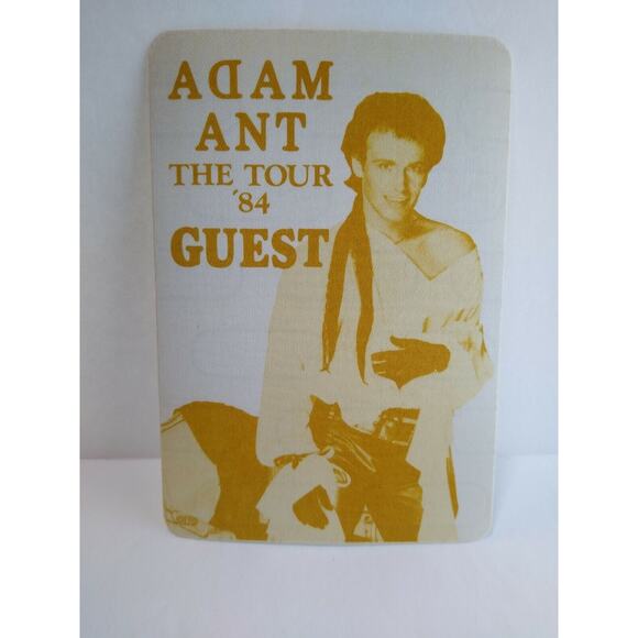 Adam Ant 1984 Vintage Backstage Pass Original New Wave Pop Rock Music Event - Picture 2 of 3